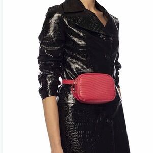 NWOT red Furla belt bag in soft leather.